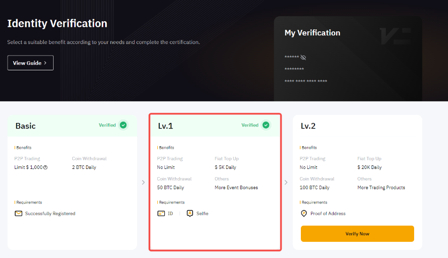 Level 1 Identity Verification